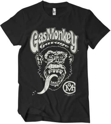 Gas Monkey Herren T-Shirt Mit Zündkerzen-Grafik – Vintage-Look, Entspannte Passform, Schwarz