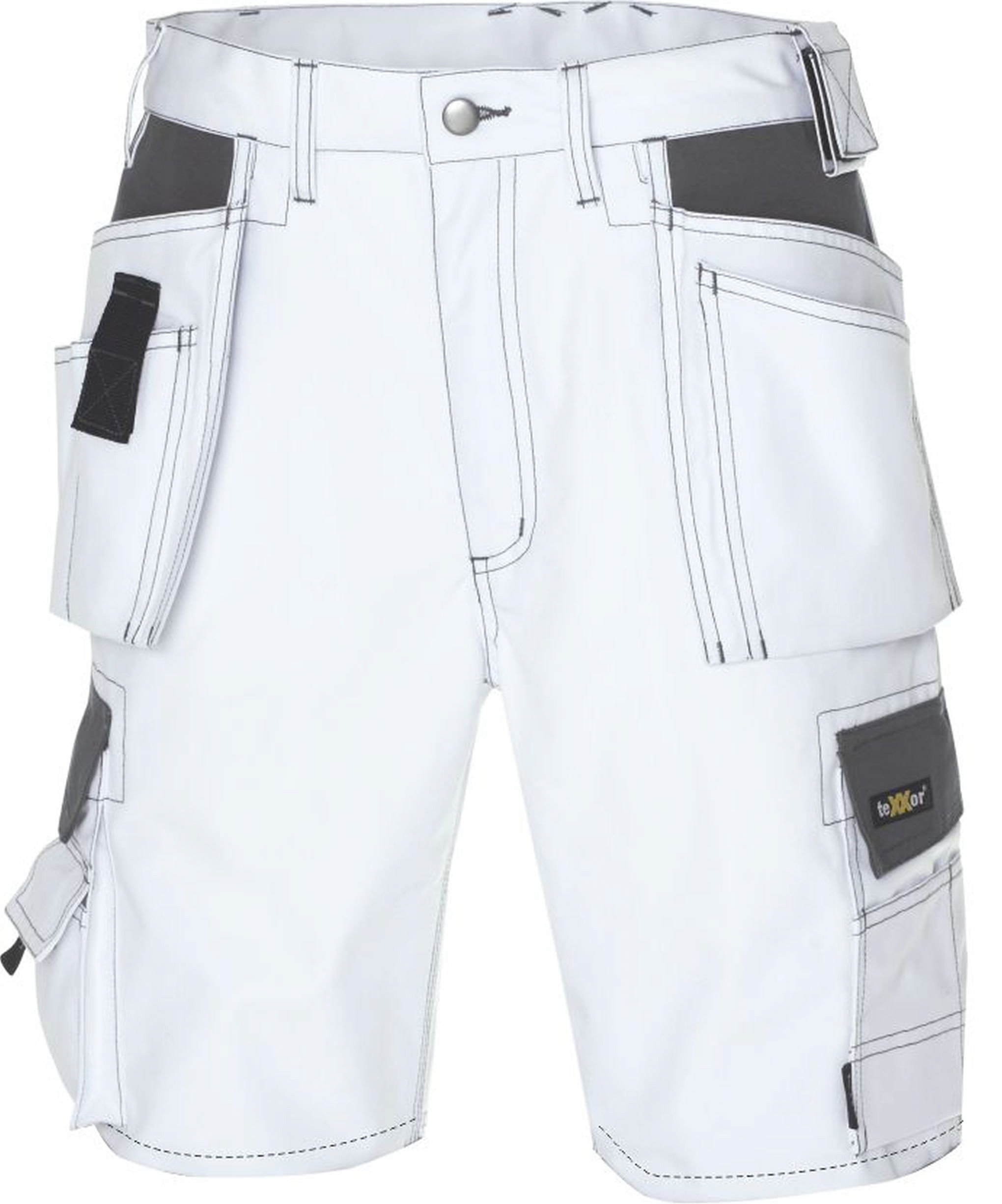 teXXor Canvas-Arbeitsshorts Bermuda Weiß/Grau - Herren / Unisex