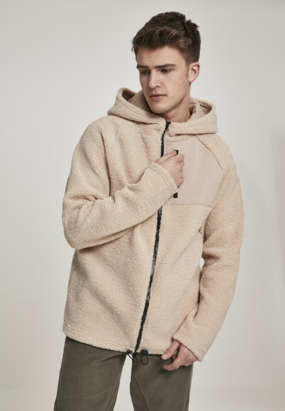 Urban Classics Winter Jacket Hooded Sherpa Zip Jacket Black