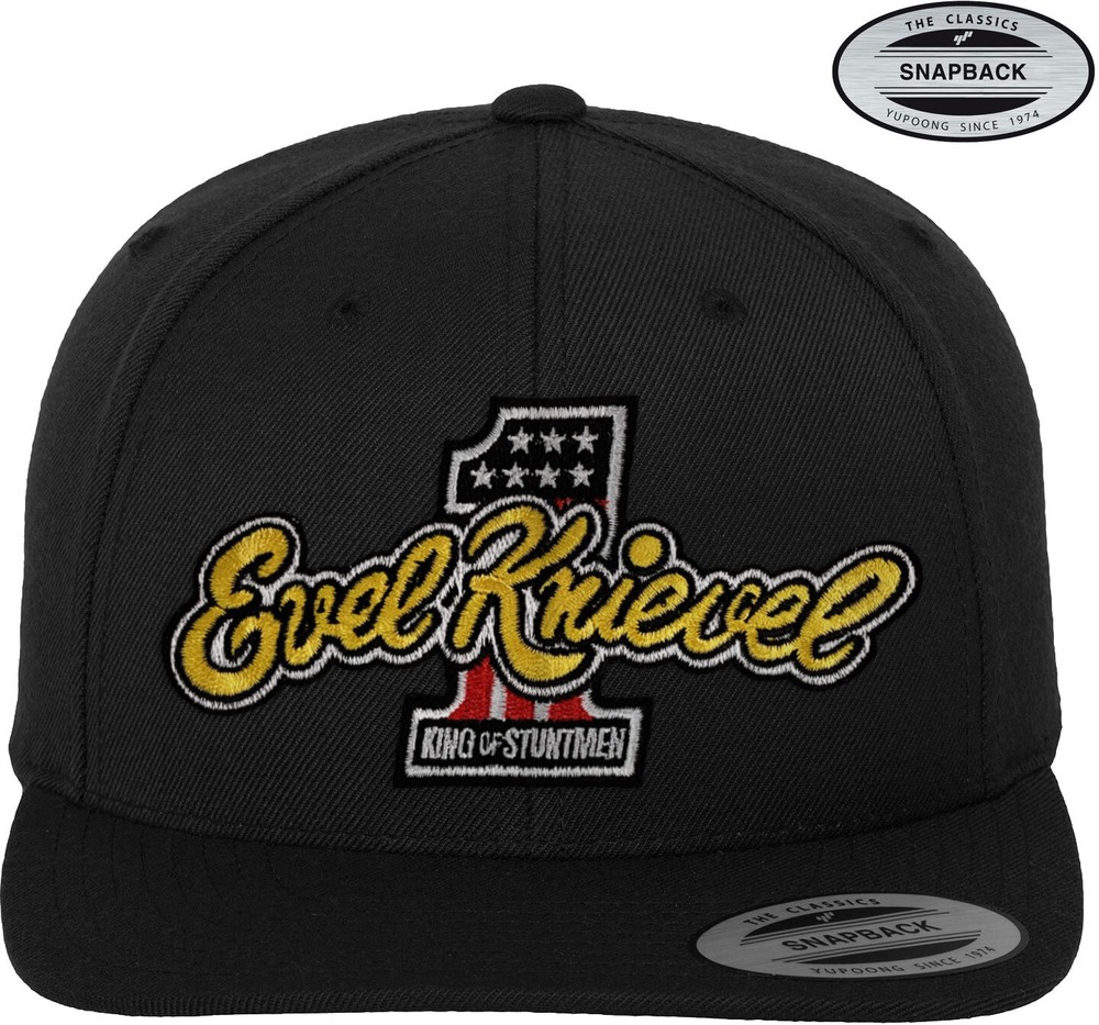 Evel Knievel King Of Stuntmen Premium Snapback Cap Schwarz - Herren / Unisex