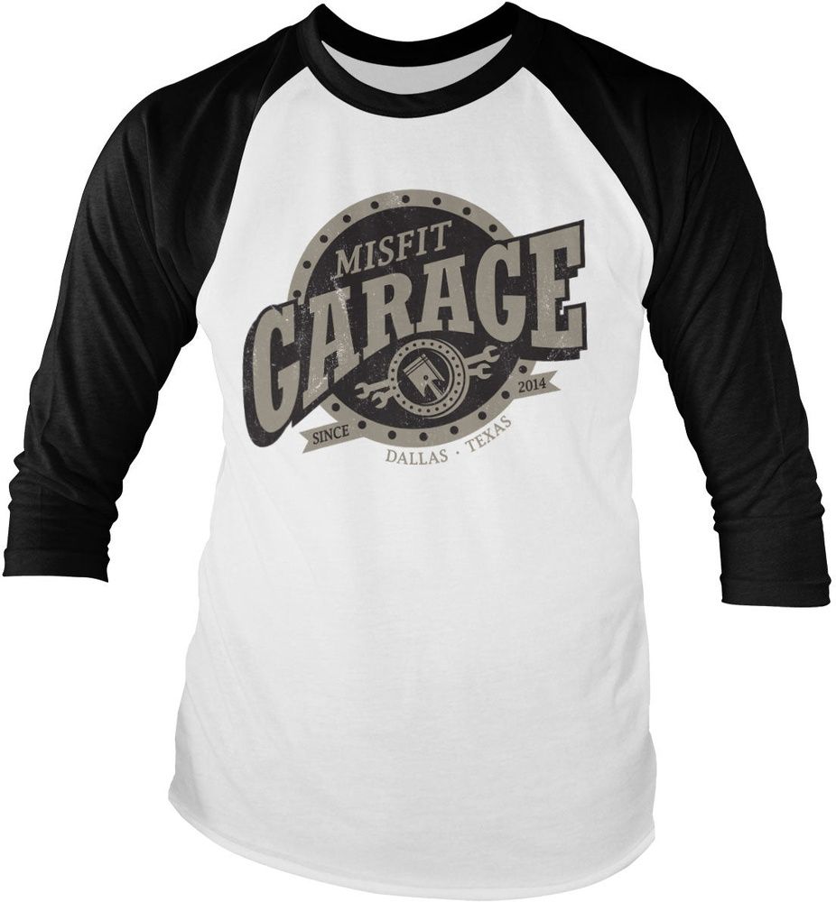 Misfit Garage Piston Sign Baseball Long Sleeve Tee DC-19-MG003-H82-7 - Herren / Unisex