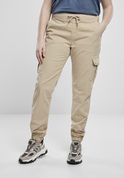 Urban Classics Women Trousers Ladies High Waist Cargo Jogging Pants Concrete