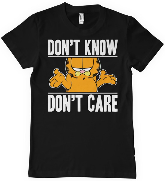 Garfield Don't Know Don't Care T-Shirt Black