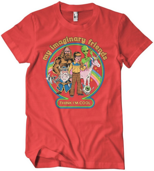 Steven Rhodes My Imaginary Friends Think I'M Cool T-Shirt Red
