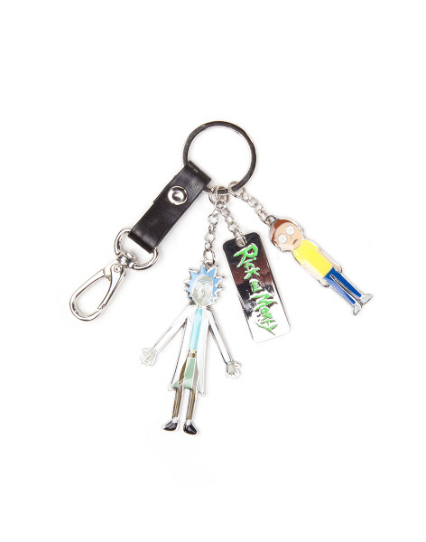 Rick and Morty Keychain Characters And Logo Metal Multicolor