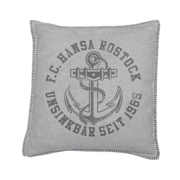 Hansa Rostock Kissen Canvas Anker Fussball Blau-45x45cm