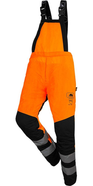 SIP Overall Warnschutz En Iso 20471 Klasse 2 Schnittschutzlatzhose, Klasse 1 Typ A 1RH1 Neonorange/Schwarz-4XL