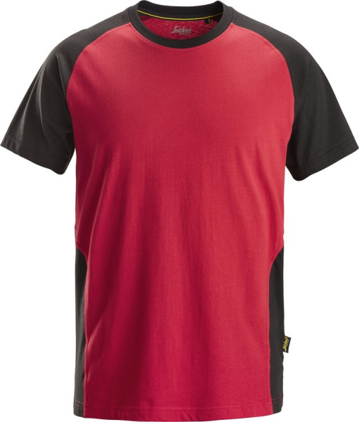 Snickers Arbeitsshirt 2-Farben T-Shirt Chili/Schwarz
