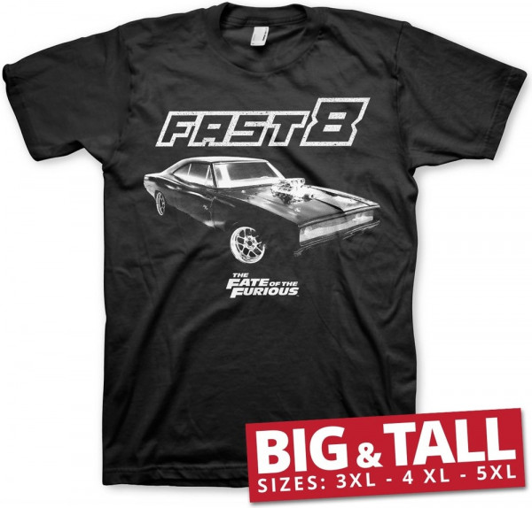 The Fast and the Furious Fast 8 US Car Big & Tall T-Shirt Black