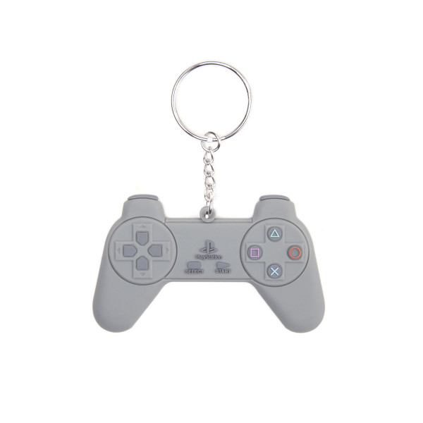 Playstation Keychain Grey Controller Rubber Grey