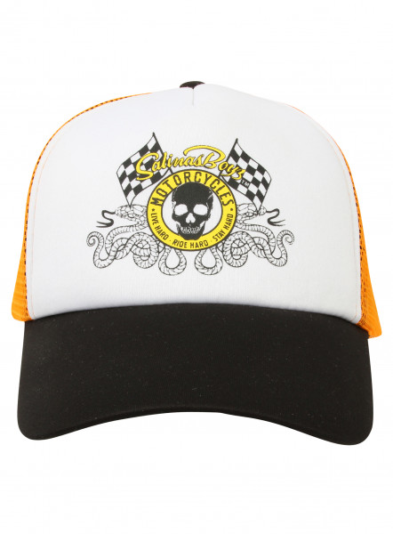 Salinas Boys Cap Trucker Cap Skull Logo Orange