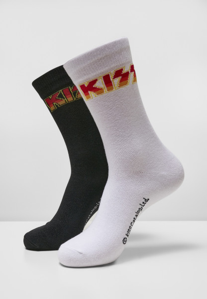 Merchcode Socken Kiss Socks 2-Pack Black/White