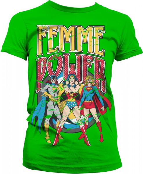 DC Comics Femme Power Girly Tee Damen T-Shirt Green