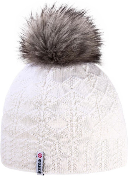 Kama Damen Mütze Pletená Merino A109 White 129481