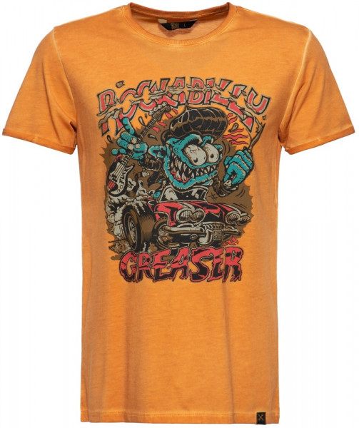 King Kerosin Roll-Up T-Shirt Oil Wash KK4215352151 Orange