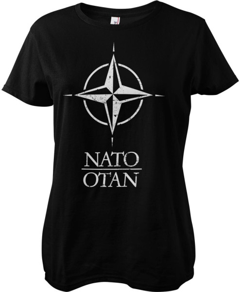 NATO Washed Logo Girly Tee Damen T-Shirt Black