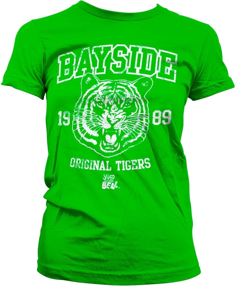 Saved By The Bell Bayside 1989 Original Tigers Girly Tee Damen T-Shirt Grün - Damen