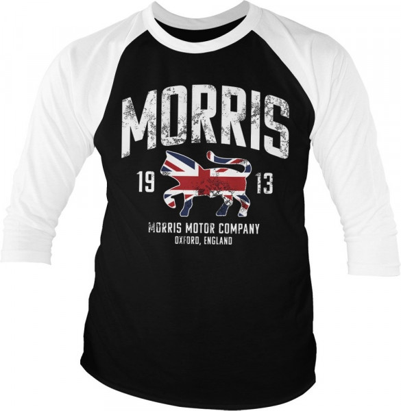 Morris Motor Company Baseball 3/4 Sleeve Tee T-Shirt White-Black