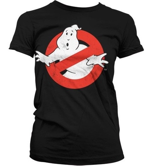 Ghostbusters Distressed Logo Girly T-Shirt Damen Black