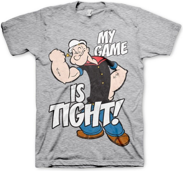 Popeye Game Is Tight T-Shirt Heather-Grey