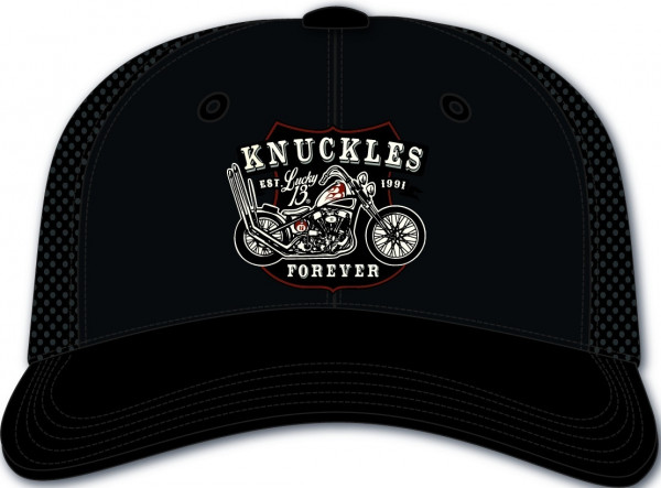 Lucky 13 Cap Knuckles Forever Dismantlers Snapback Trucker Hat Black