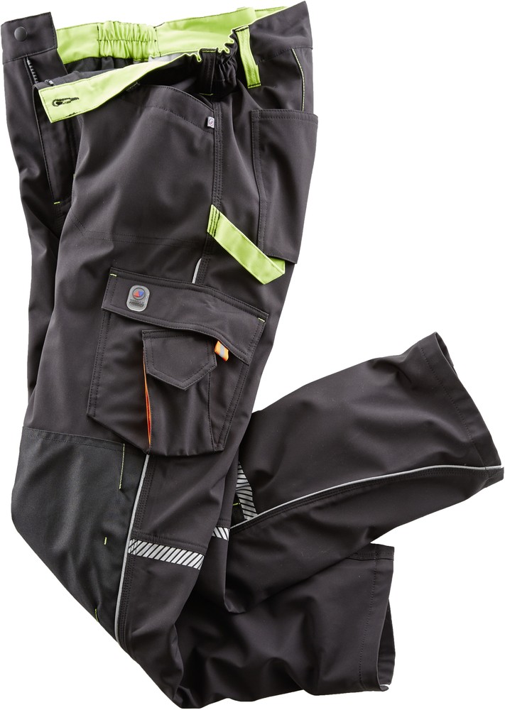 Terrax Workwear Softshellhose Schwarz/Limette - Herren / Unisex