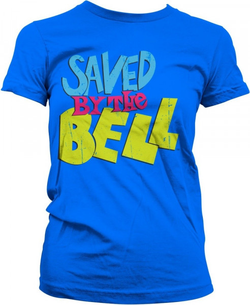 Saved By The Bell Distressed Logo Girly Tee Damen T-Shirt Blue