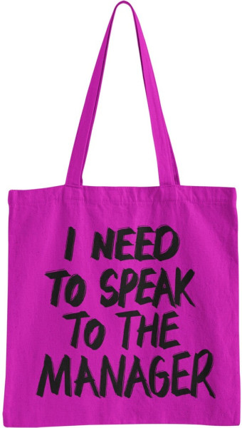 Hybris I Need To Speak To The Manager Tote Bag Tragetasche Pink