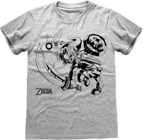 The Legend of Zelda Link And Navi T-Shirt Heather Grey