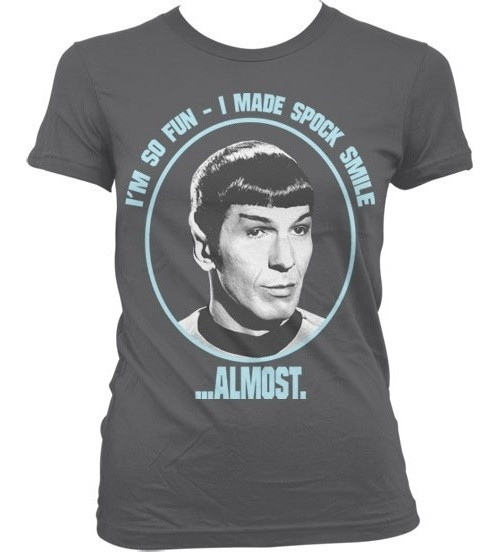 Star Trek I Made Spock Smile Girly T-Shirt Damen Dark-Grey
