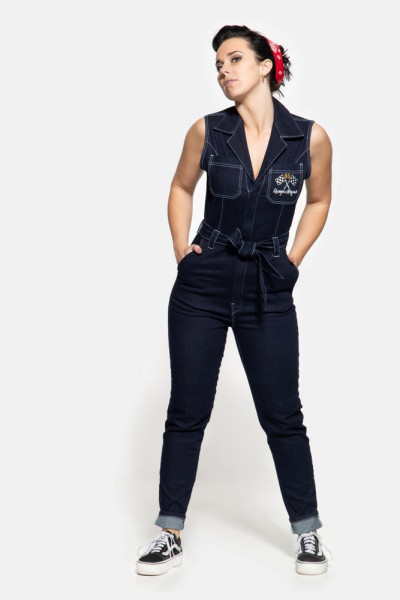 Queen Kerosin Workwear Overall QK4210328406 Denim