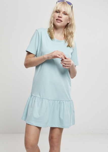 Urban Classics Damen Kleid Ladies Valance Tee Dress Seablue