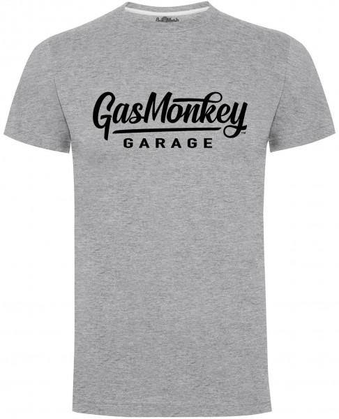Gas Monkey Garage T-Shirt Large Script Logo Grey