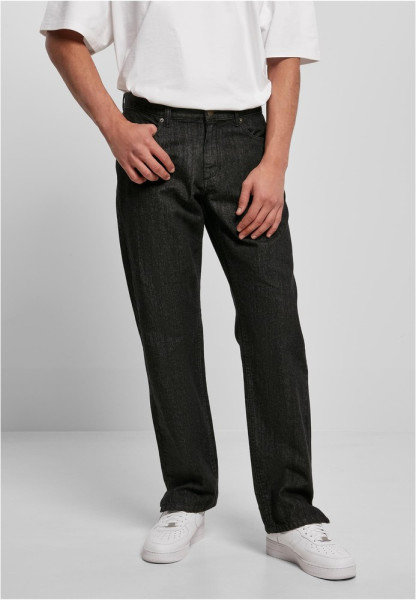 Urban Classics Straight Slit Jeans Black Raw