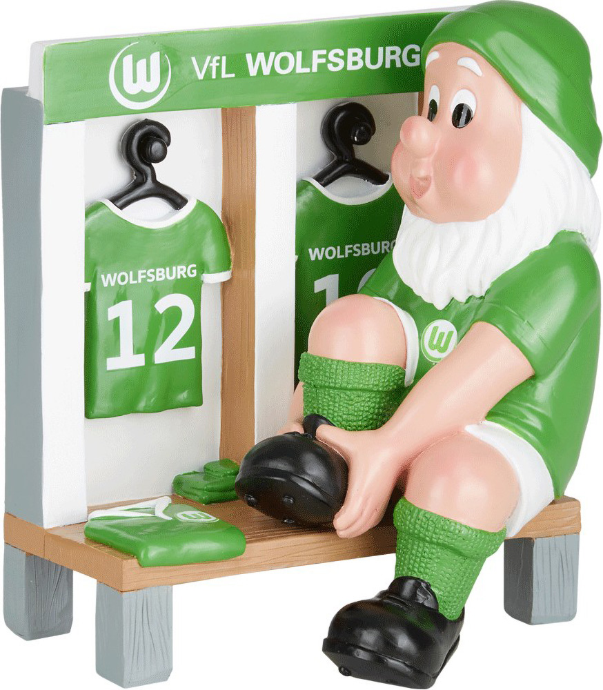 VfL Wolfsburg Gartenzwerg Kabine Fussball Grün Accessoires Fussball