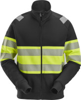 Snickers Warnschutz T-Shirt High-Vis, Reißverschlussjacke, Kl. 1 Schwarz/High-Vis Gelb