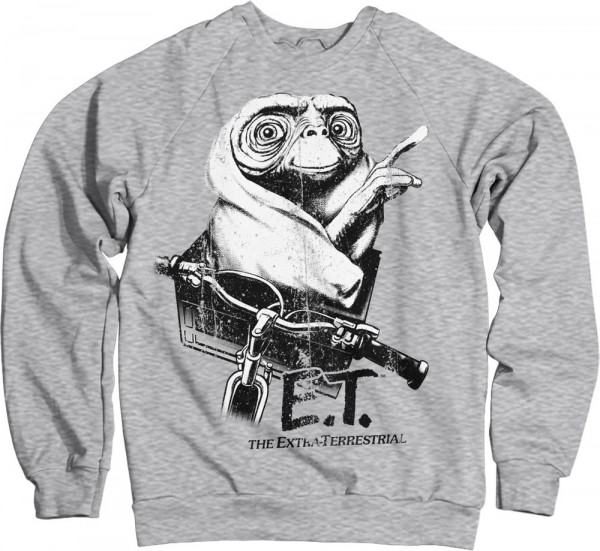 E.T. Biking Distressed Sweatshirt Heather-Grey