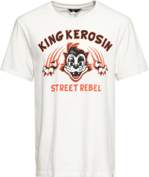 King Kerosin Street Rebel Print T-Shirt Weiß