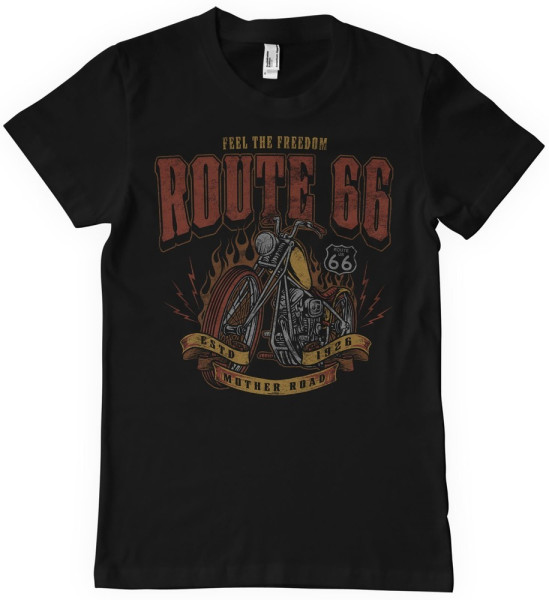 Route 66 - Golden Chopper T-Shirt Black