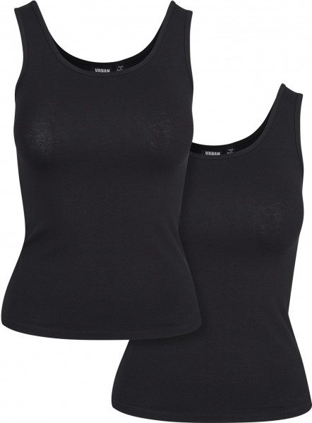 Urban Classics Female Shirt Ladies 2-Pack Basic Stretch Top Black