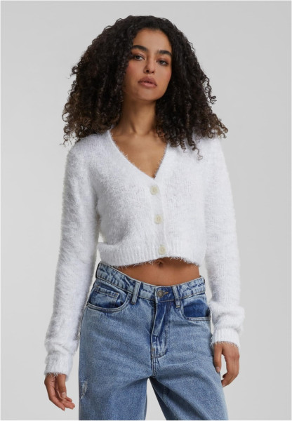 Urban Classics Damen Ladies Cropped Feather Cardigan TB5440