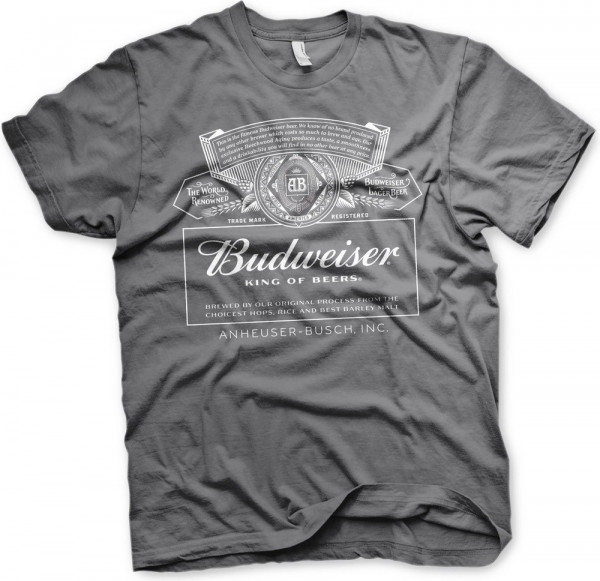 Budweiser White Logo T-Shirt Dark-Grey