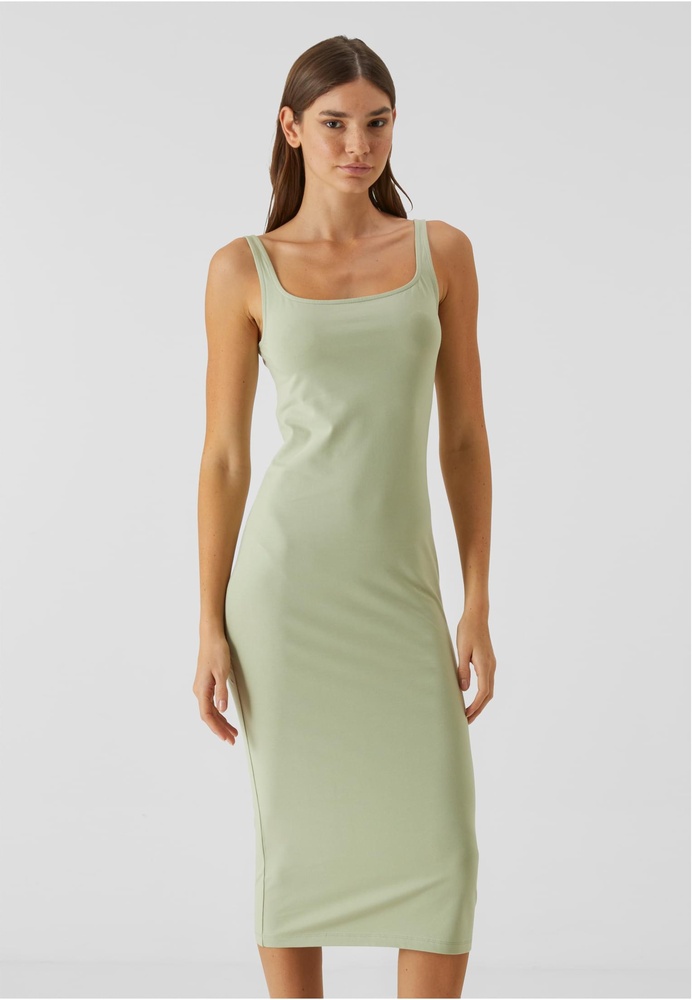 Urban Classics Damen Kleid, knielang Ladies Basic Long Cotton Jersey Dress TB7180 - Damen