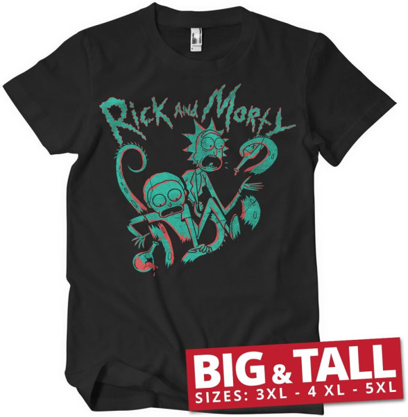 Rick And Morty Duotone Big & Tall T-Shirt Black
