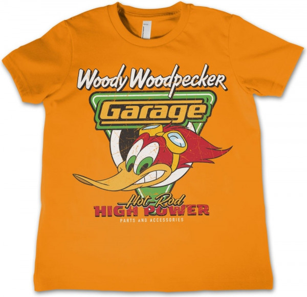 Woody Woodpecker Garage Kids Tee Kinder T-Shirt Orange