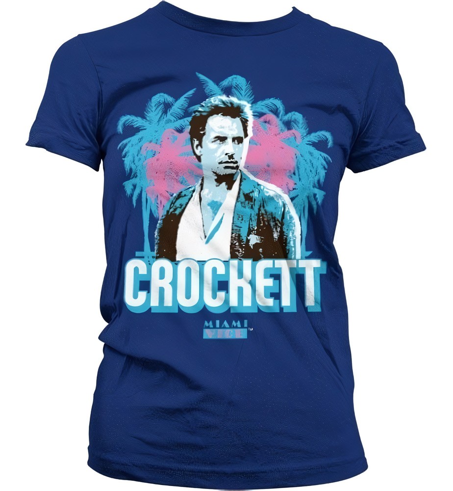 Miami Vice Crockett Palms Girly T-Shirt Damen Blau - Damen