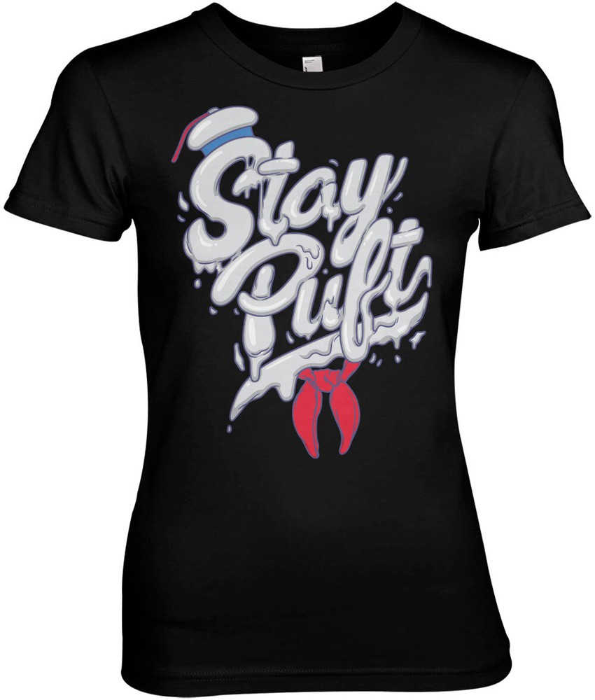 Ghostbusters Stay Puft Girly Tee Damen T-Shirt Schwarz - Damen