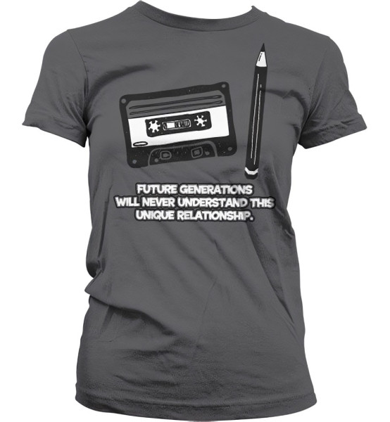 Hybris Unique Relationship Girly Tee Damen T-Shirt Dark-Grey
