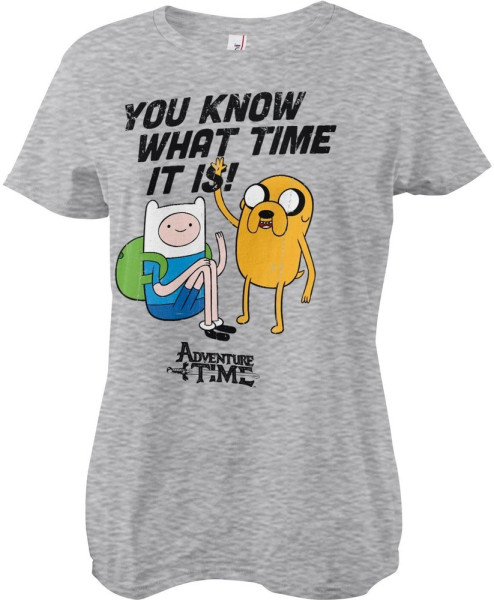 It'S Adventure Time Girly Tee Damen T-Shirt Heathergrey