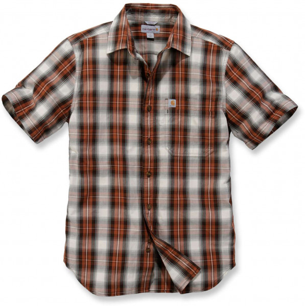 Carhartt Herren T-Shirt S/S Essential Open Collar Shirt Plaid Plaid Sequoia